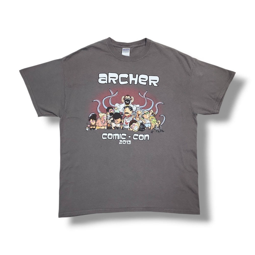 Comic Con 2013 Gray Printed Crew Neck Short Sleeve T-Shirt Men's XL